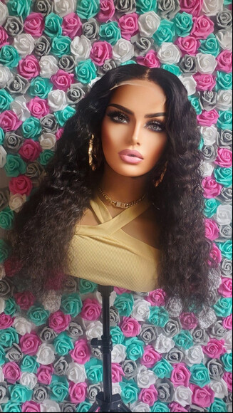 100% custom made hair hair deep wave wig main image 4